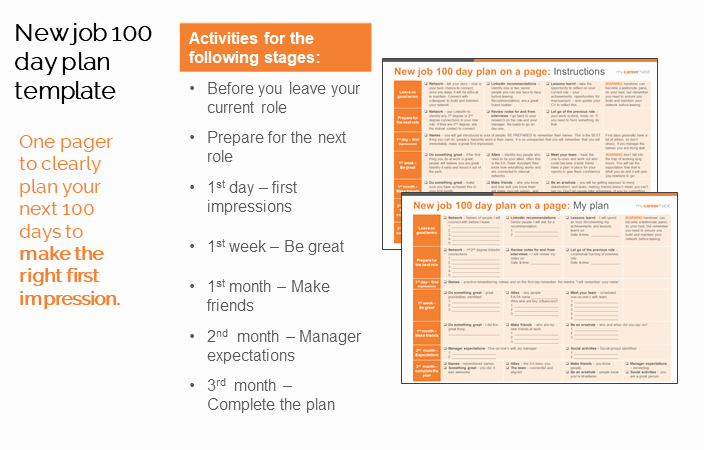 100 Day Planning Template Lovely New Job 100 Day Plan Template Make A Great First Impression