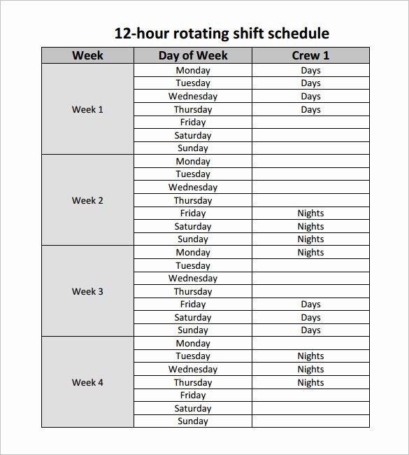 12 Hour Schedule Template Beautiful 12 Hour Nursing Shift Schedule Template Templates