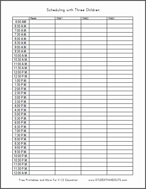 12 Hour Schedule Template Best Of 8 Best Of 12 Hour Daily Planner Printable 24 Hour