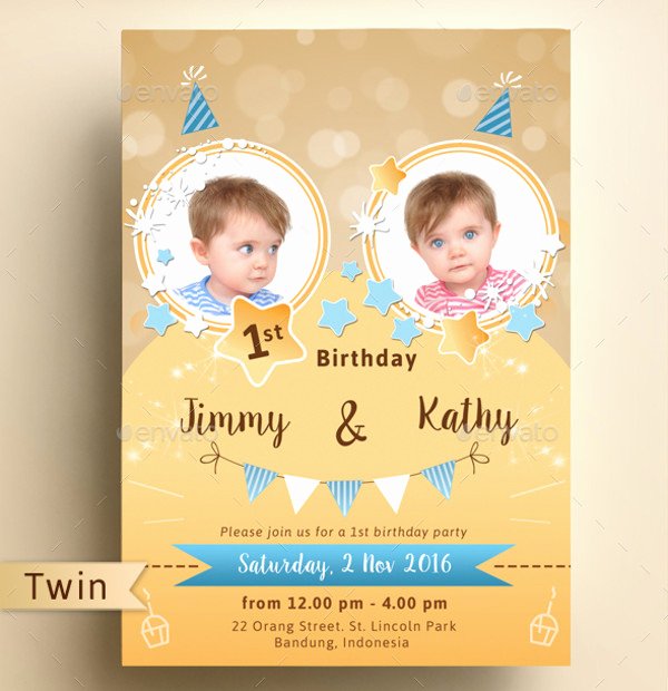 1st Birthday Card Template Fresh 30 Beautiful Kids Birthday Invitations Psd Eps Ai