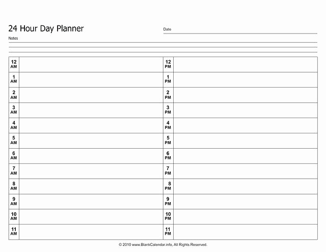 24 Hour Planner Template Best Of 8 Best Of 24 Hour Planner Printable 24 Hour Daily