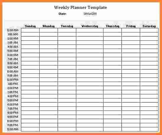 24 Hour Planner Template New 15 Hour by Hour Planner