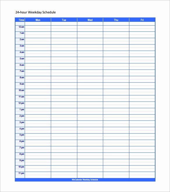 24 Hr Schedule Template Inspirational Work Schedule Templates – 9 Free Word Excel Pdf format