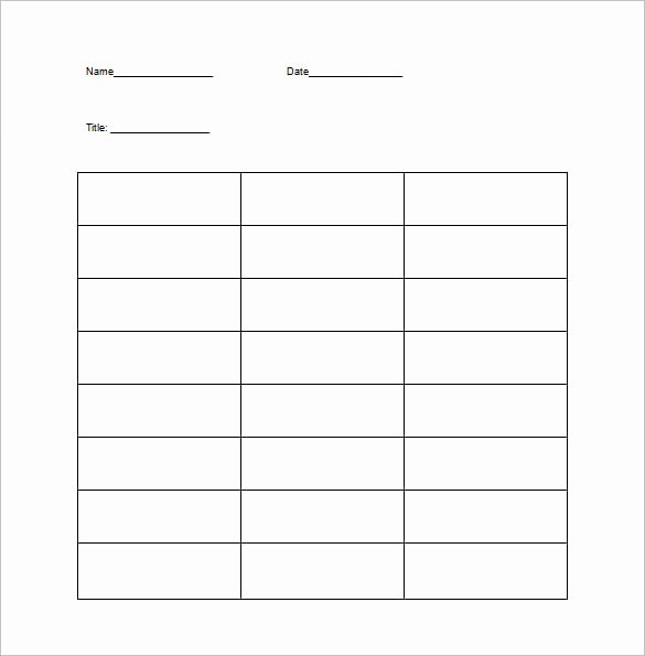 3 Column Chart Template Fresh T Chart Template 15 Examples In Pdf Word Excel