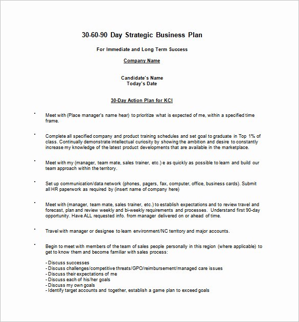 30 Day Plan Template Best Of 21 30 60 90 Day Action Plan Template Free Pdf Word