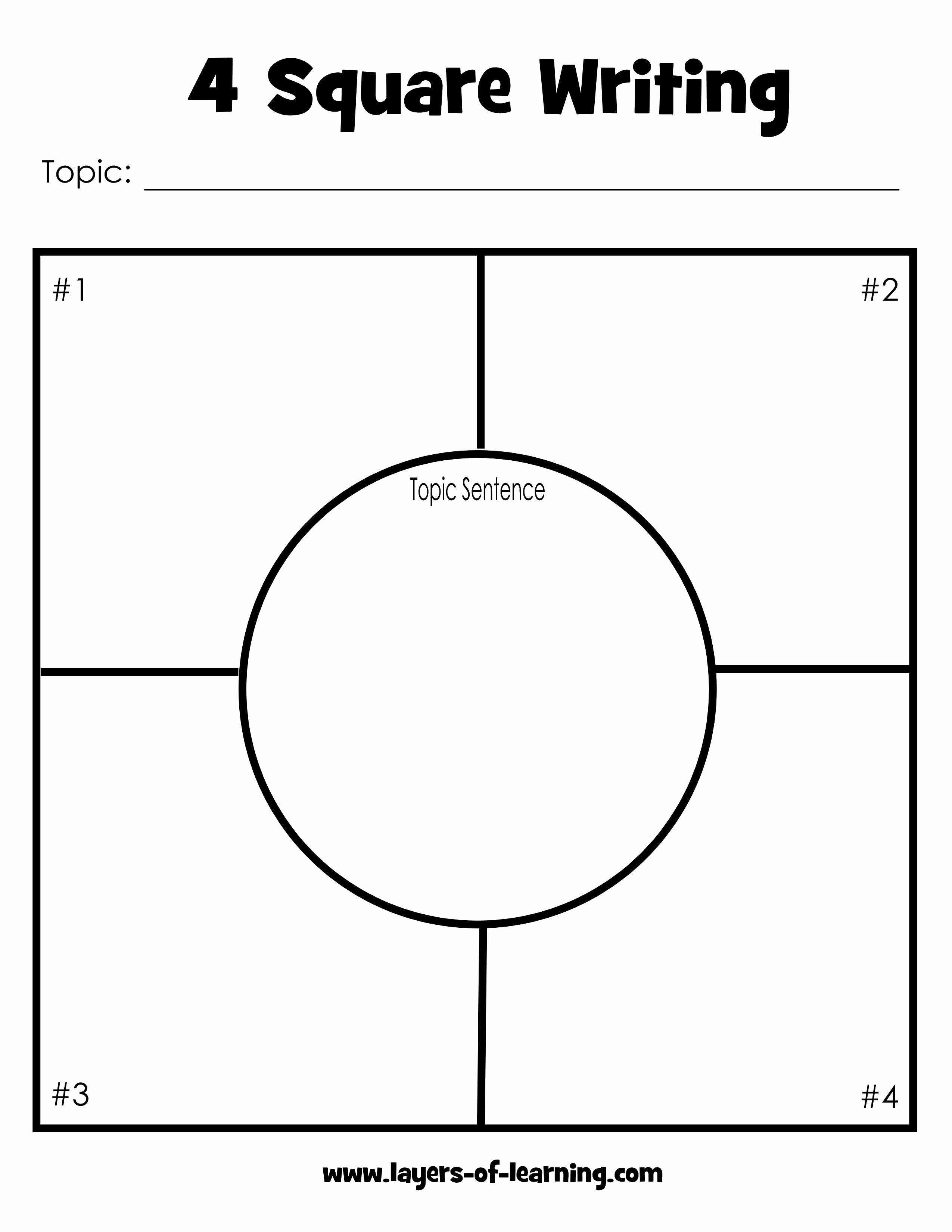 4 Square Writing Template Awesome Four Square Writing Template
