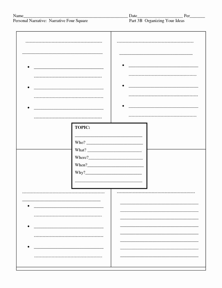 4 Square Writing Template Fresh Four Square Writing Template Printable