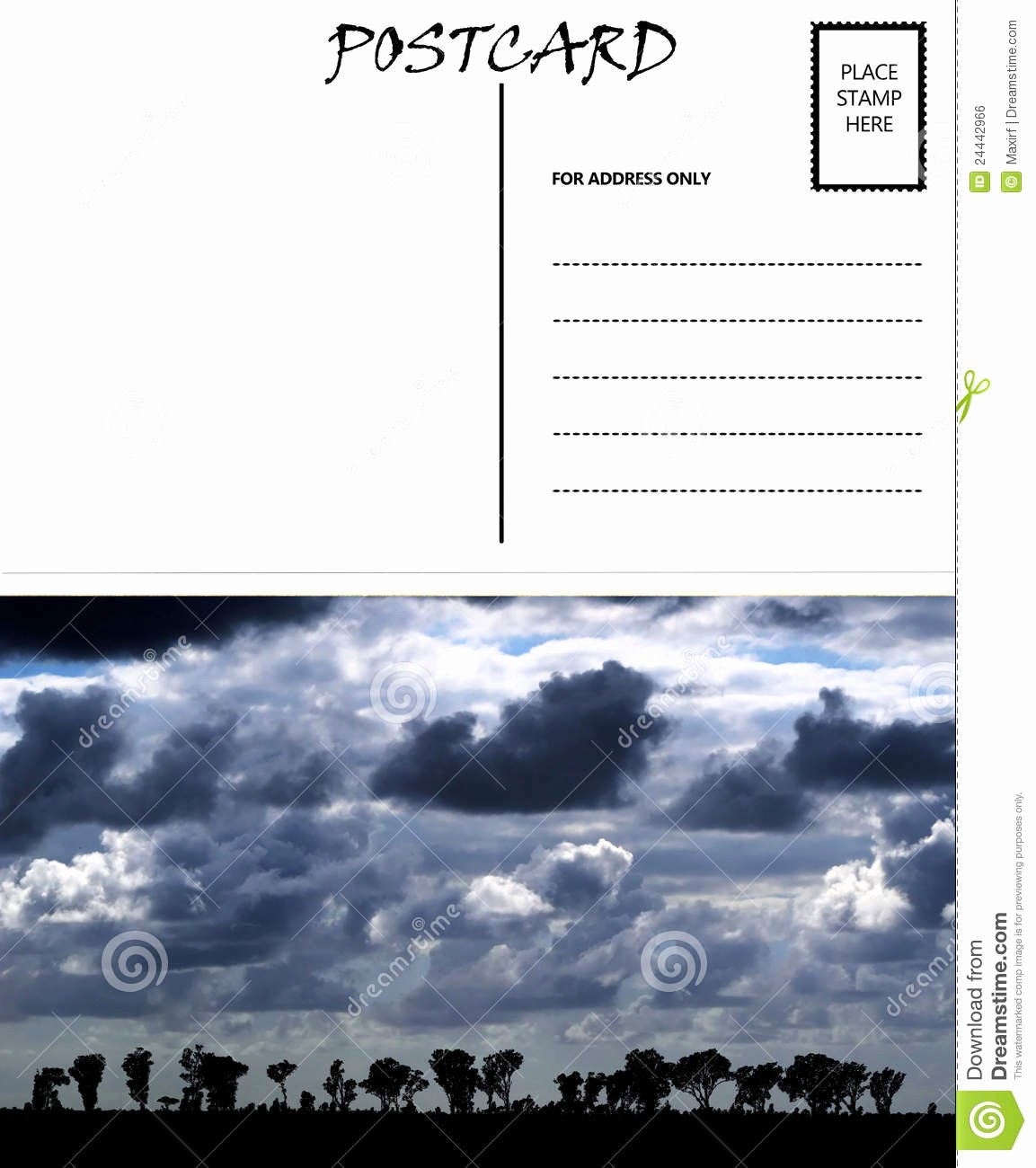 4 Up Postcard Template Awesome Empty Blank Postcard Template Africa Sky Image Stock