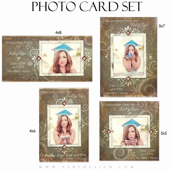 4x6 Postcard Template Photoshop Fresh Senior Girl Graduation Card Set Shabby Chic 4 1