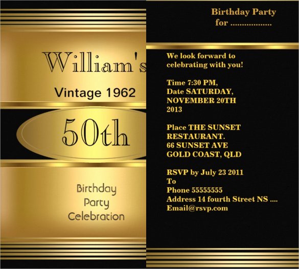 50th Birthday Invitation Template Fresh 45 50th Birthday Invitation Templates – Free Sample
