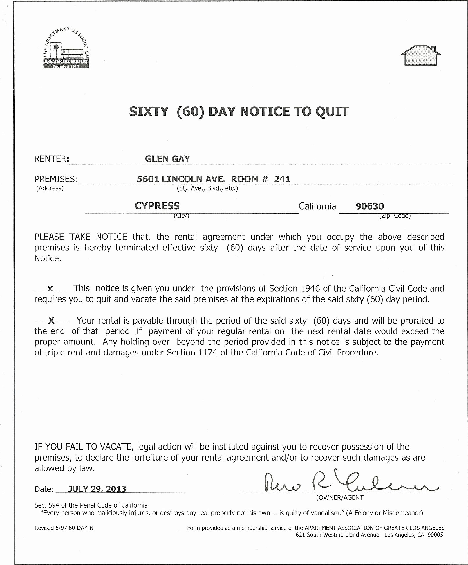 60 Day Notice Template Best Of 60 Day Notice