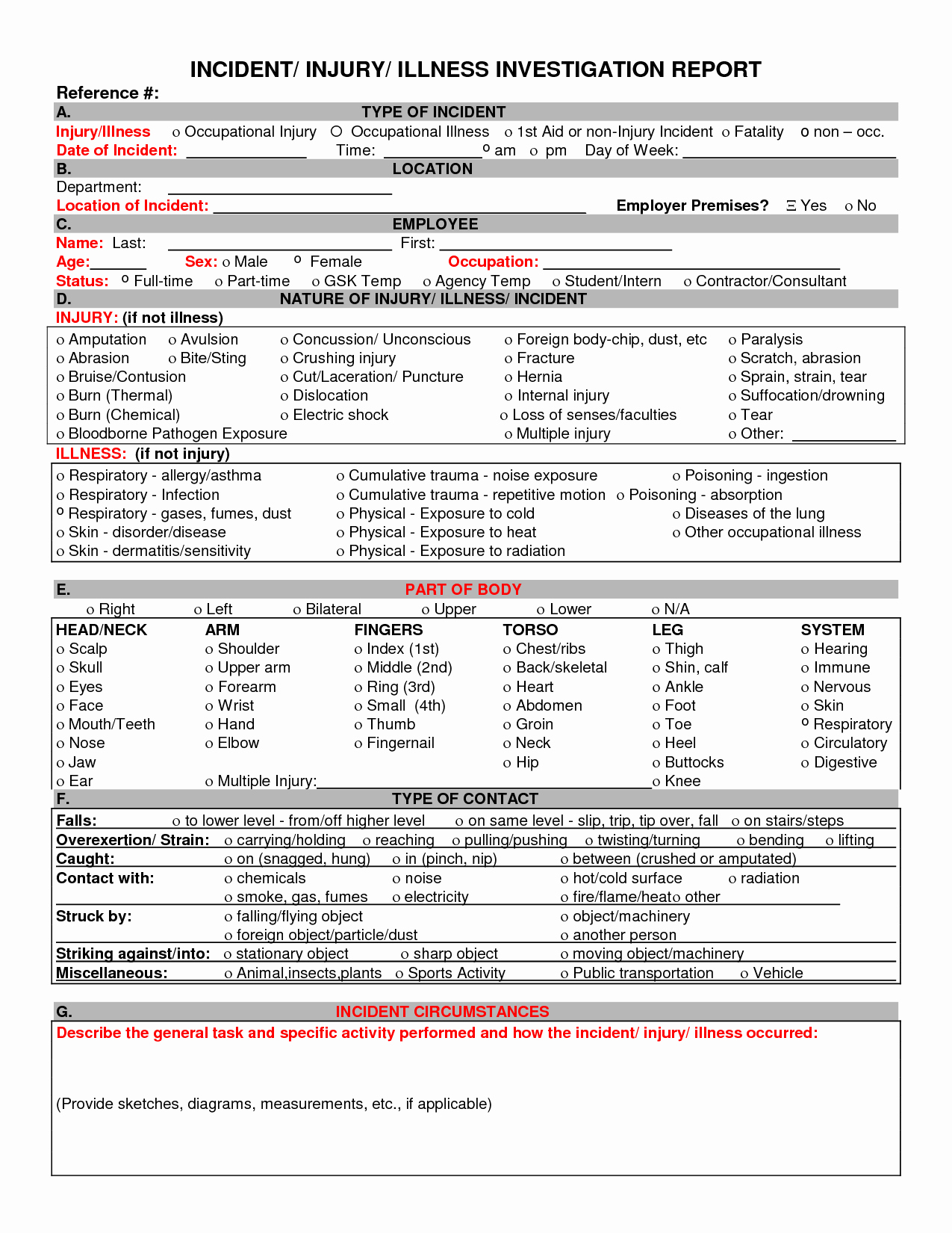 Accident Investigation form Template Awesome Best S Of Safety Incident Investigation Template