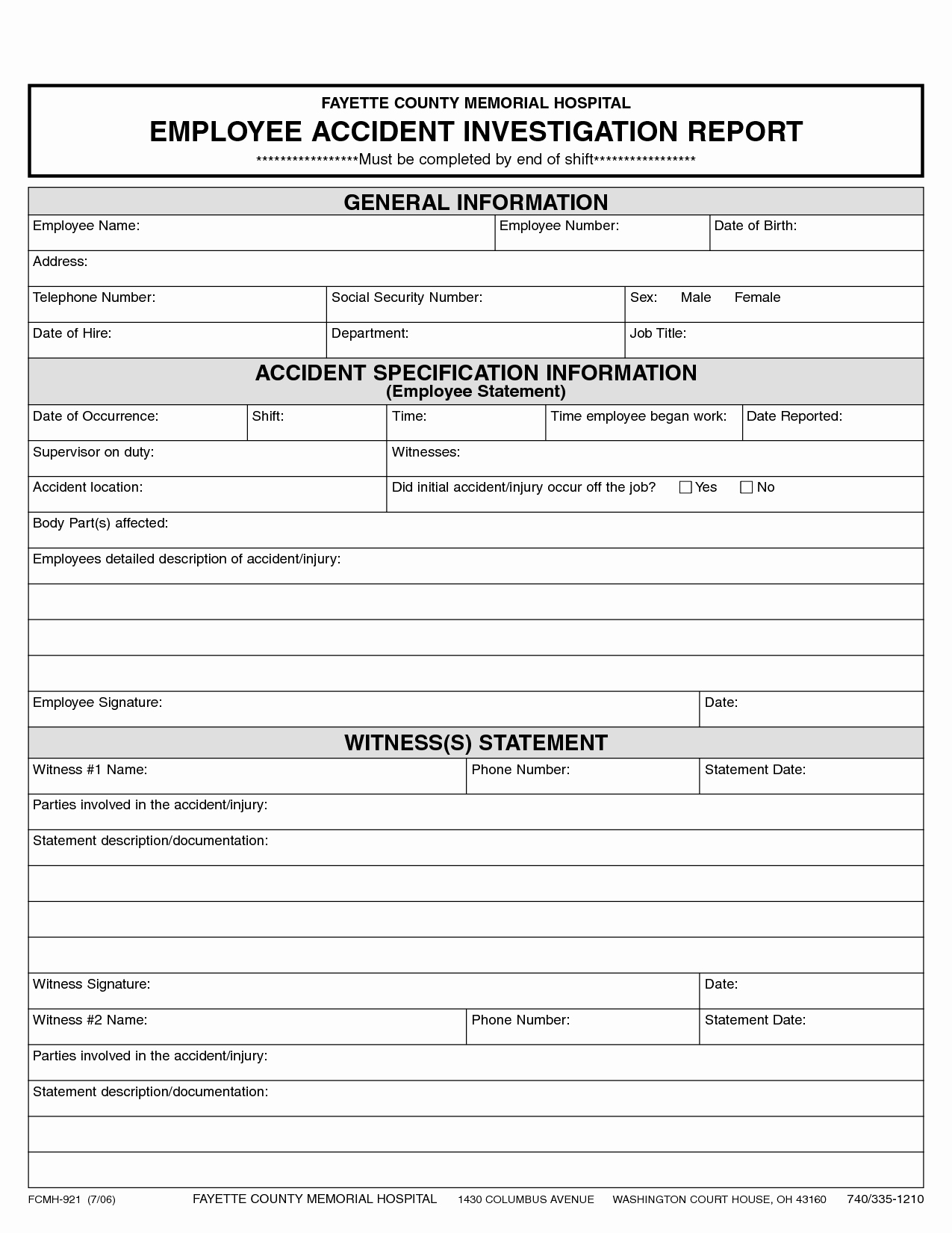 Accident Investigation form Template Beautiful Best S Of Accident Investigation Report Template