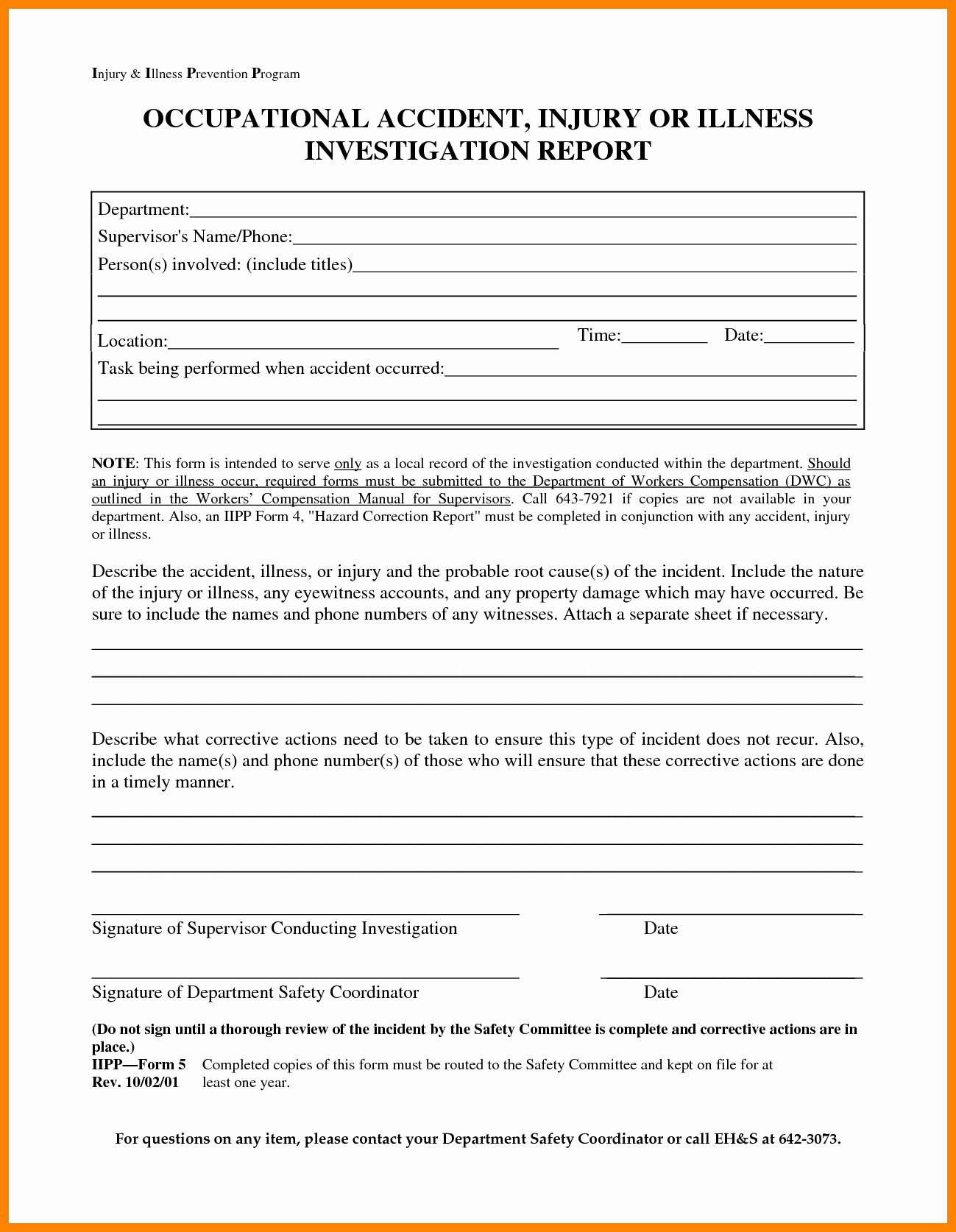 Accident Investigation form Template Beautiful Workplace Investigationort Template Free Writing Bullying
