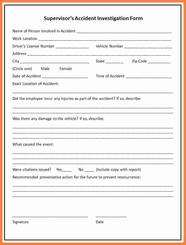 Accident Investigation form Template Best Of 12 Accident Investigation Report Template