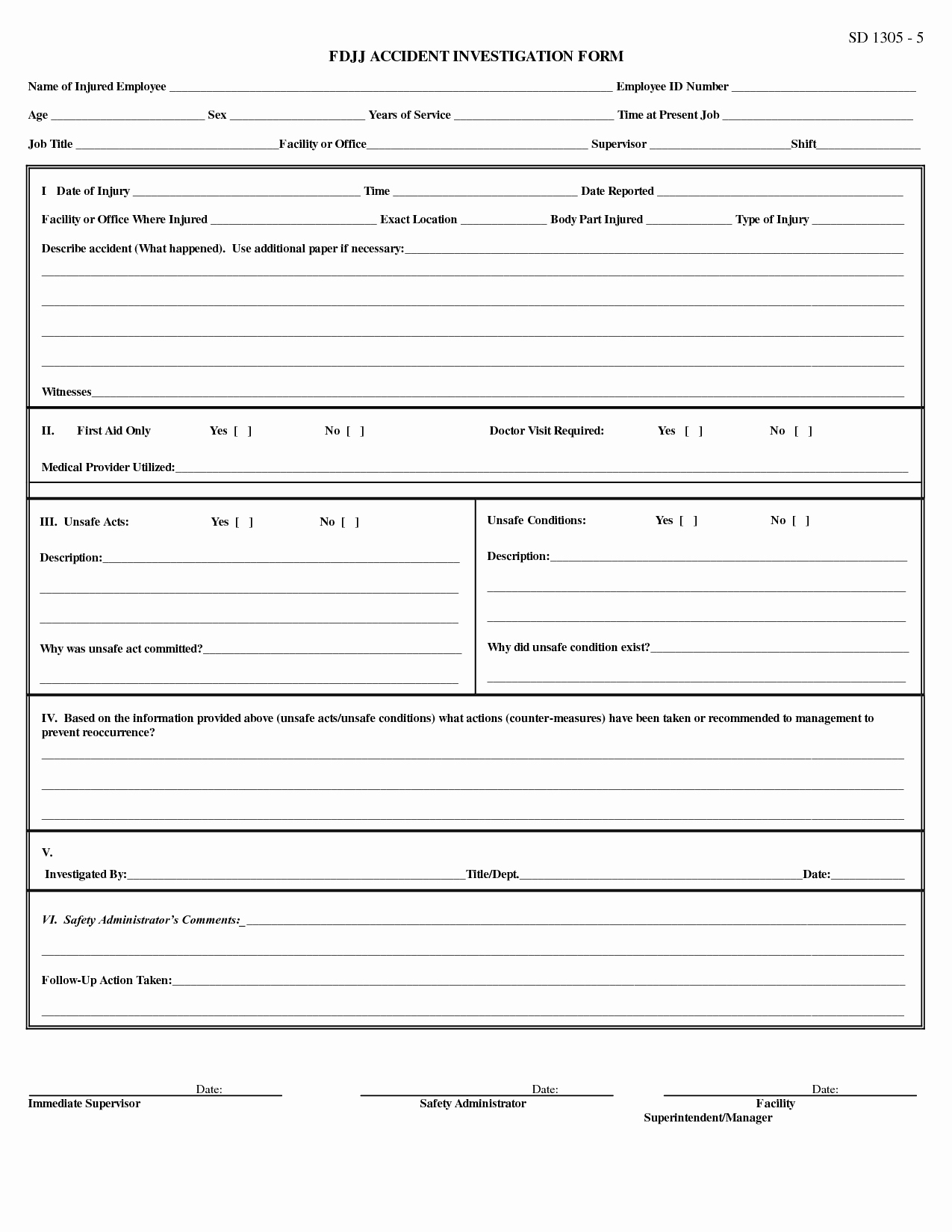Accident Investigation form Template Lovely Best S Of Accident Investigation Report Template