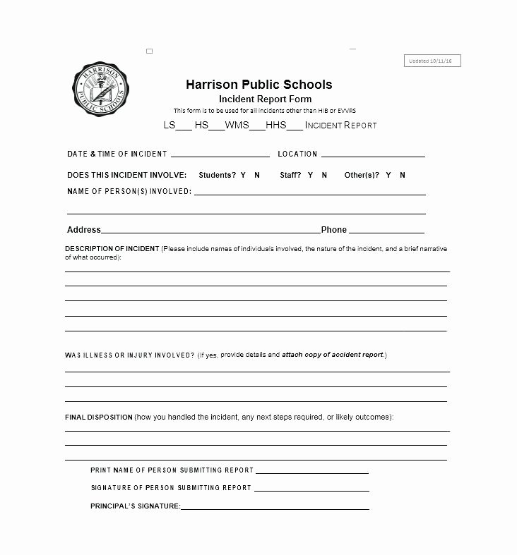 Accident Investigation form Template Luxury Health Care Incident Report Template Accident