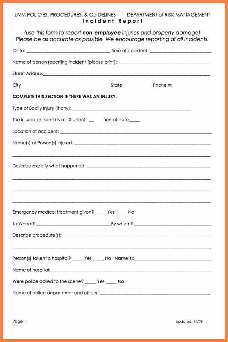 Accident Report form Template Luxury 5 Workplace Accident Report form Template