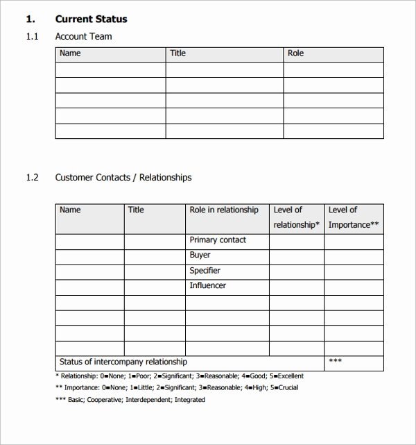 Account Management Plan Template Elegant Key Account Plan Template Gallery