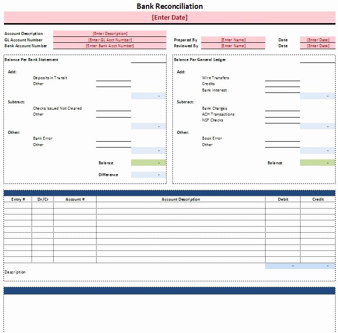 Account Reconciliation Template Excel Luxury Free Excel Bank Reconciliation Template Download