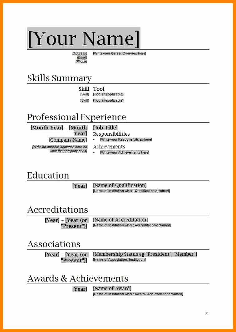 Acting Resume Template Word Best Of 8 Resume Examples Resume Template Microsoft Word