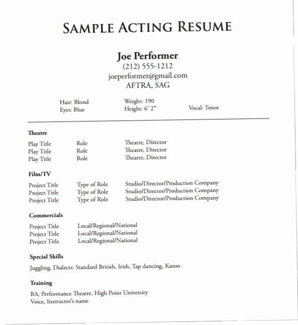 Acting Resume Template Word Lovely Spot Resume – Page 4 – Get the Most Out Of Our Resume