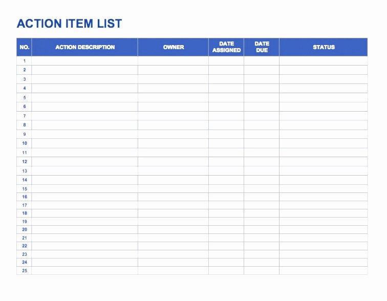 Action Item Template Word Lovely 10 Action Items Template Excel atpto