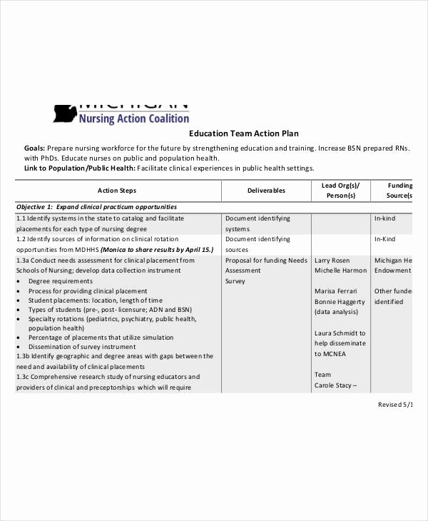 Action Plan Template Education Best Of Team Action Plan Templates 9 Free Pdf format Download