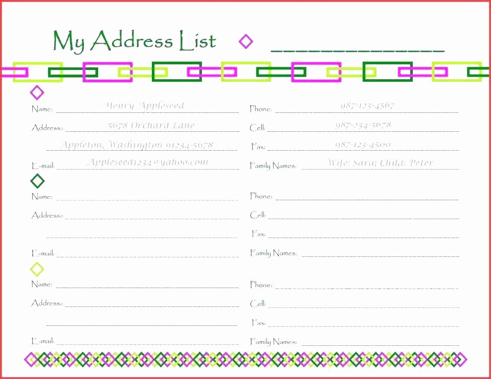 Address Book Template Excel Luxury Phone Book Template – Dhakabank