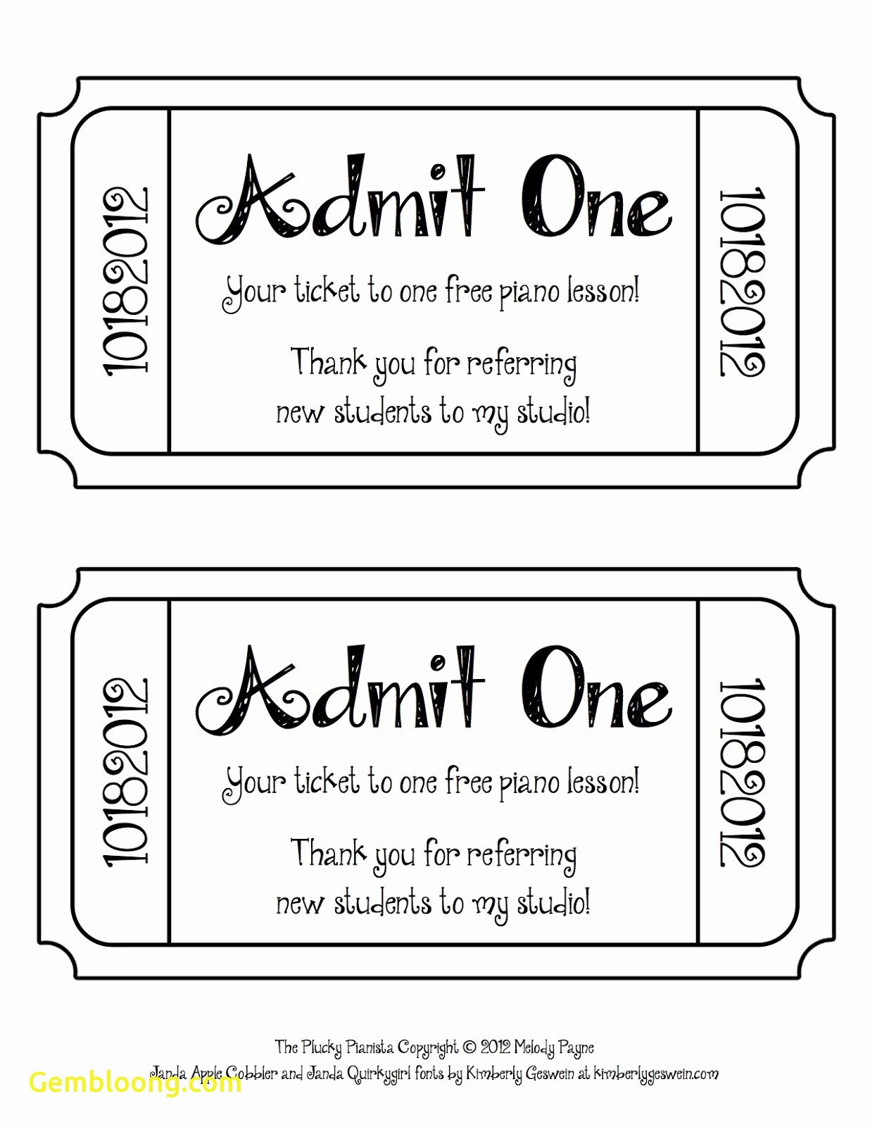 Admit One Ticket Template Inspirational Lovely Free event Ticket Template Printable