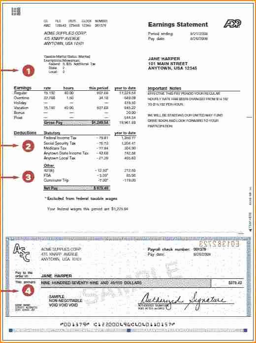 Adp Check Stub Template Inspirational 9 Adp Pay Stub Template Free