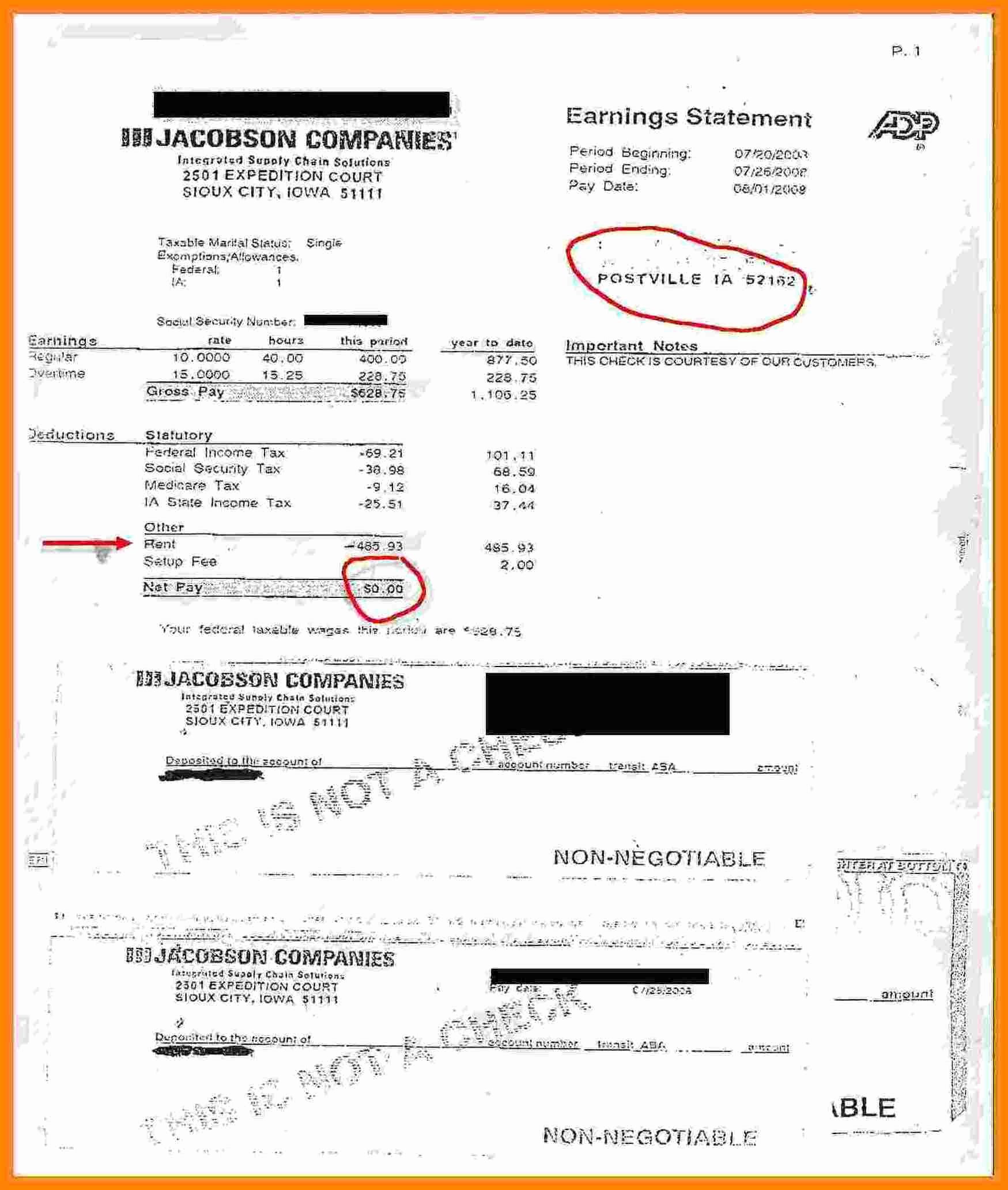 Adp Check Stub Template New 9 Fake Adp Pay Stubs