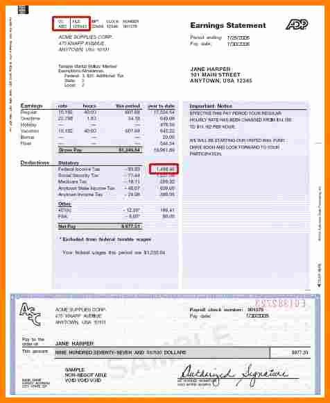 Adp Earnings Statement Template Stcharleschill Template