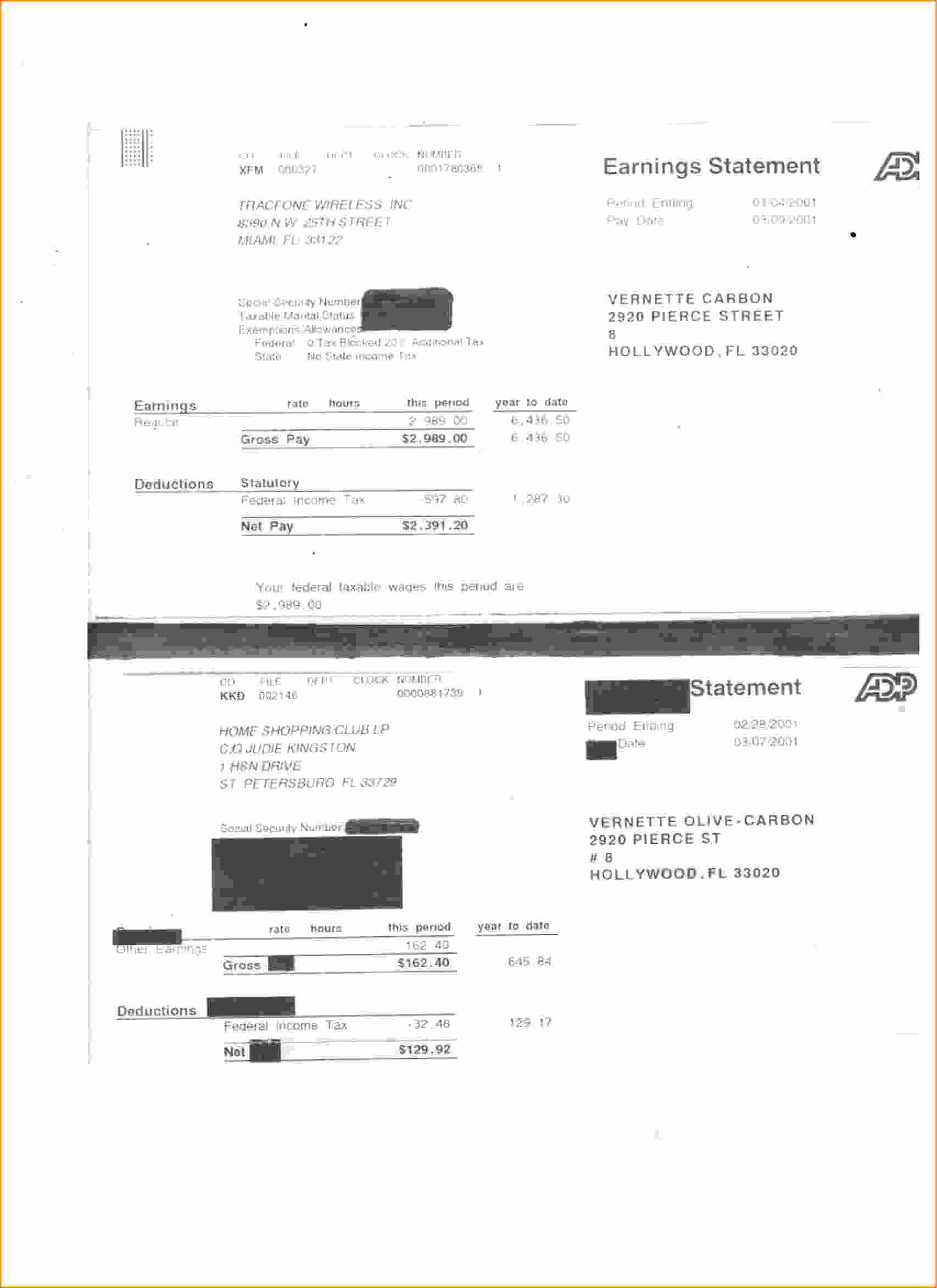 Adp Earnings Statement Template Inspirational Earning Statement Template Bamboodownunder
