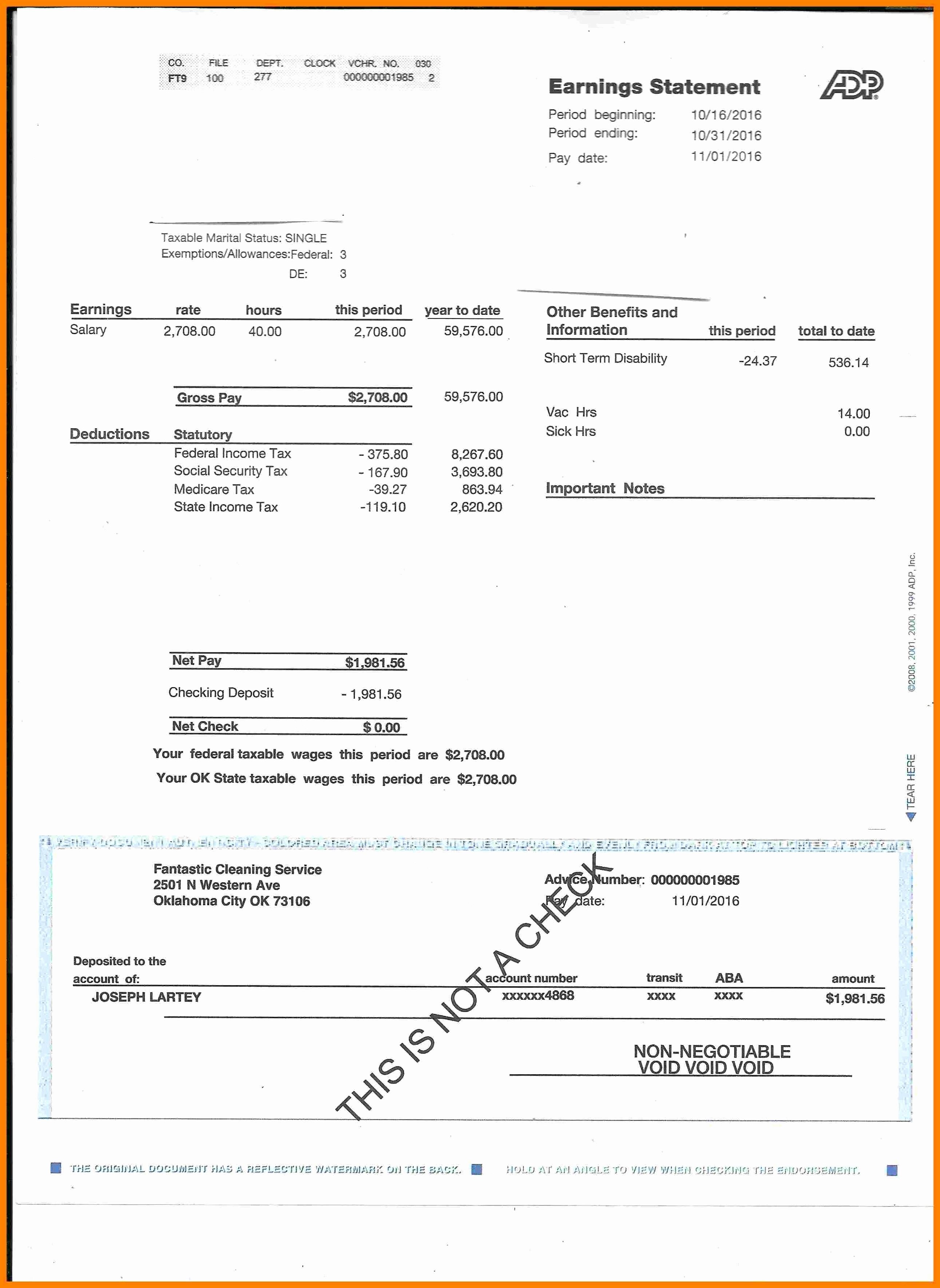 Adp Fillable Pay Stub Template 2023 Template Printable