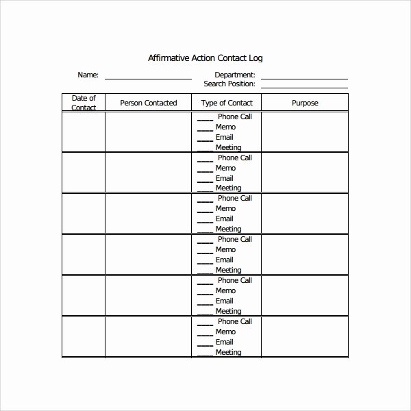 Affirmative Action Plan Template Beautiful 9 Action Log Templates to Download