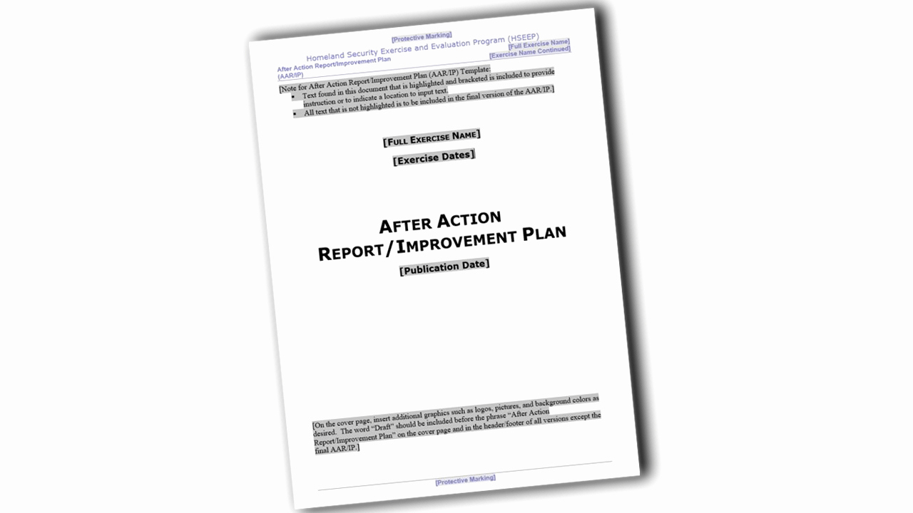 After Action Report Template Inspirational after Action Report Improvement Plan Template Abstract