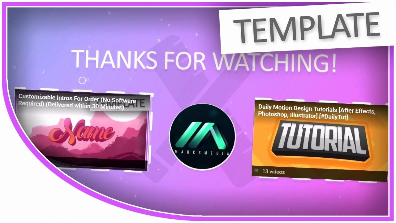 After Effect Outro Template Elegant Youtube End Screen Template after Effects