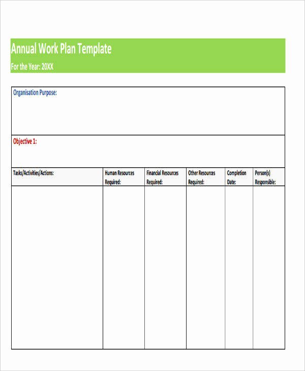 Annual Work Plan Template Awesome 11 Work Plan Samples &amp; Templates