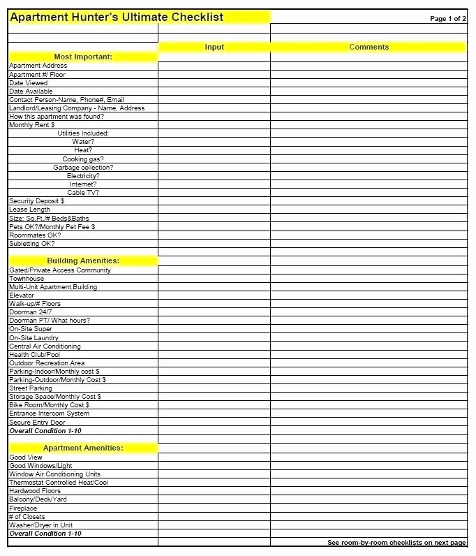 Apartment Maintenance Checklist Template Inspirational Apartment Maintenance Checklist Template Awesome Apartment
