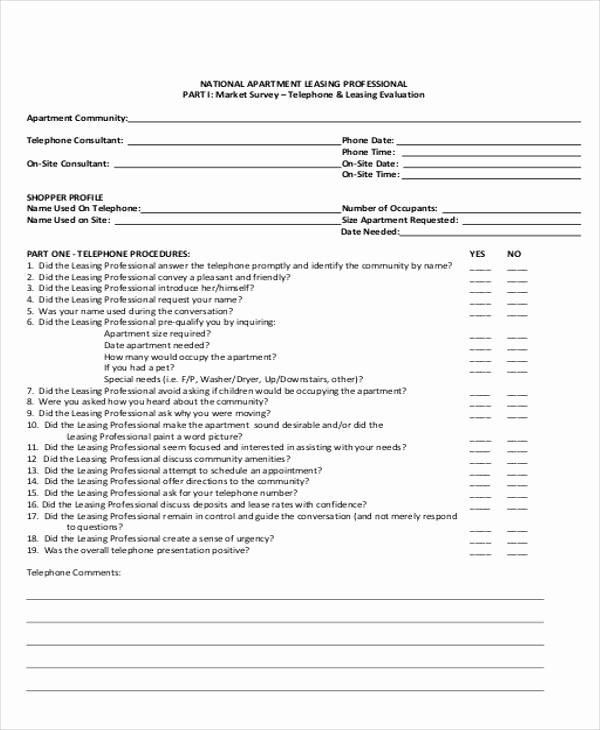 Apartment Market Survey Template Elegant 54 Printable Survey forms