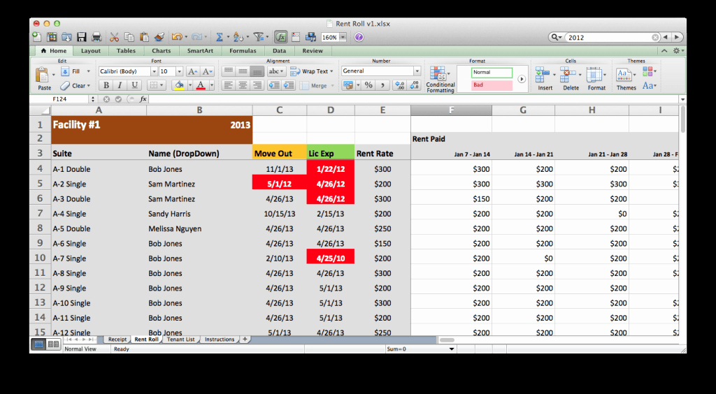 Apartment Rent Roll Template Awesome Rent Roll Excel Models