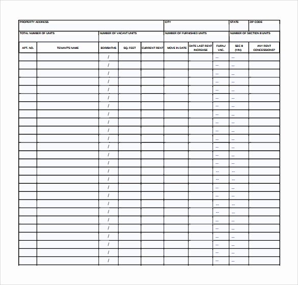 Apartment Rent Roll Template Inspirational 14 Rent Roll form Templates – Pdf Word