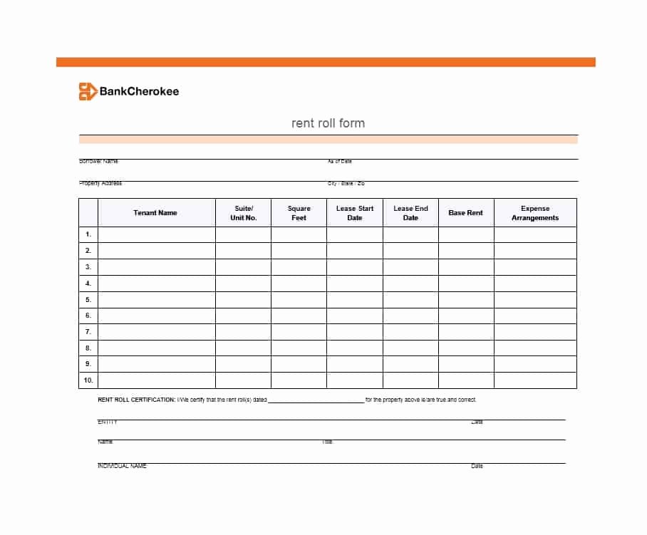 Apartment Rent Roll Template New 47 Rent Roll Templates &amp; forms Template Archive
