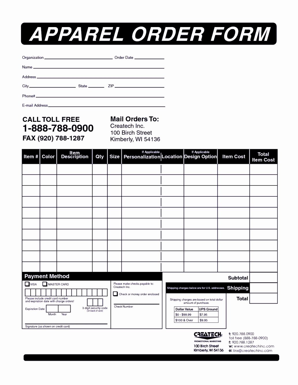 Apparel order form Template Awesome Clothing order form Templates Template Update234
