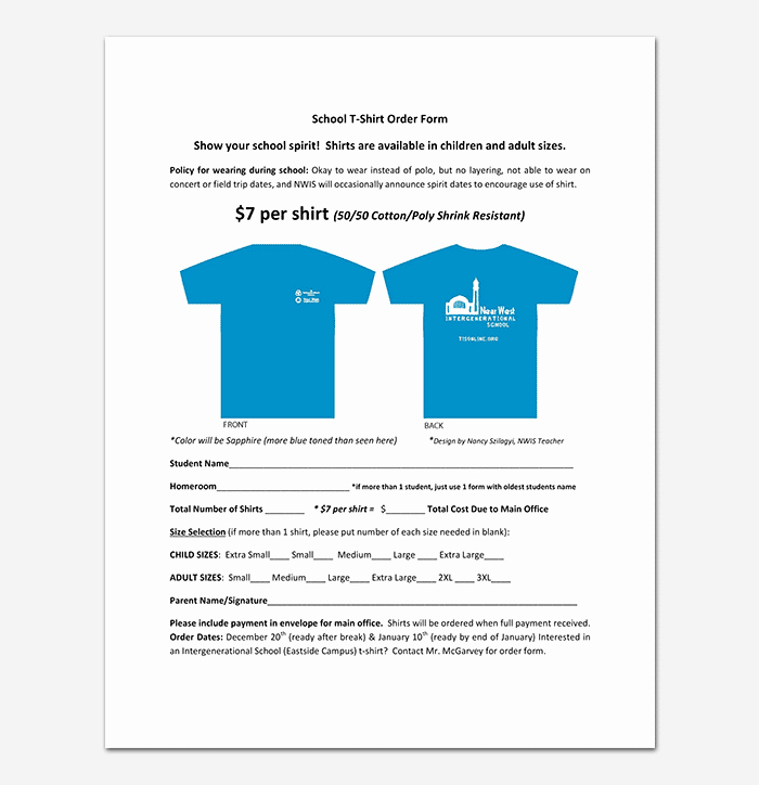 Apparel order form Template Unique T Shirt order form Template 17 Word Excel Pdf