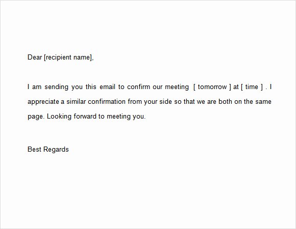 Appointment Confirmation Email Template Beautiful Best S Of Meeting Confirmation Note Meeting