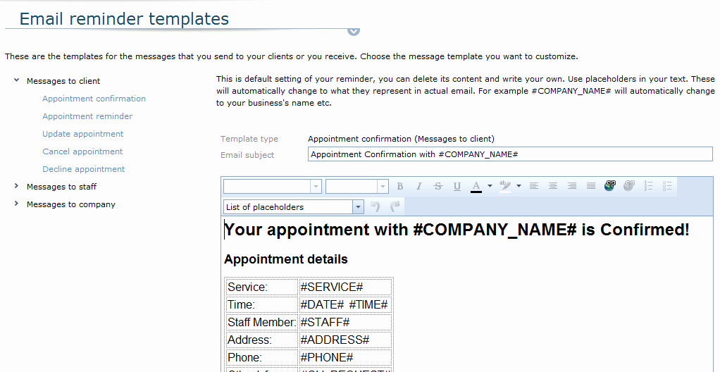 Appointment Confirmation Email Template Unique Email Appointment Reminders