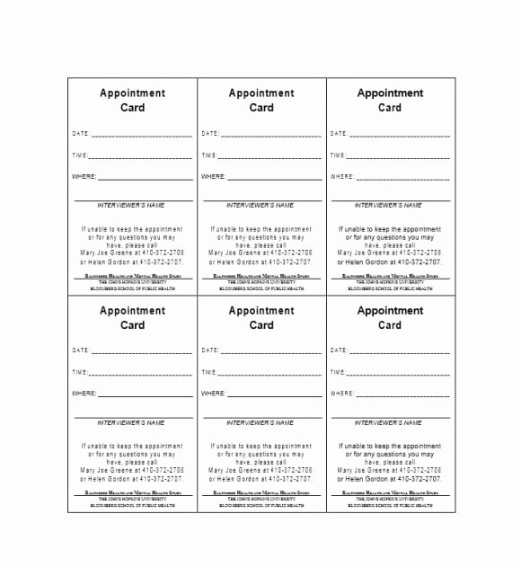 Appointment Reminder Cards Template Fresh 40 Appointment Cards Templates &amp; Appointment Reminders
