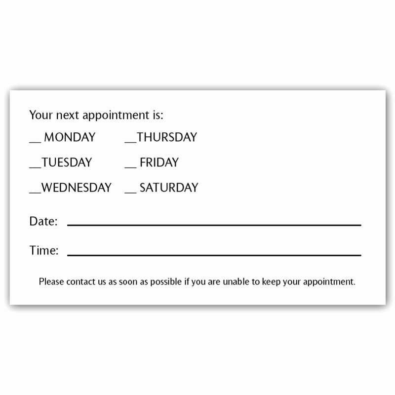 Appointment Reminder Cards Template Lovely 8 Best Of Appointment Reminder Postcard Template